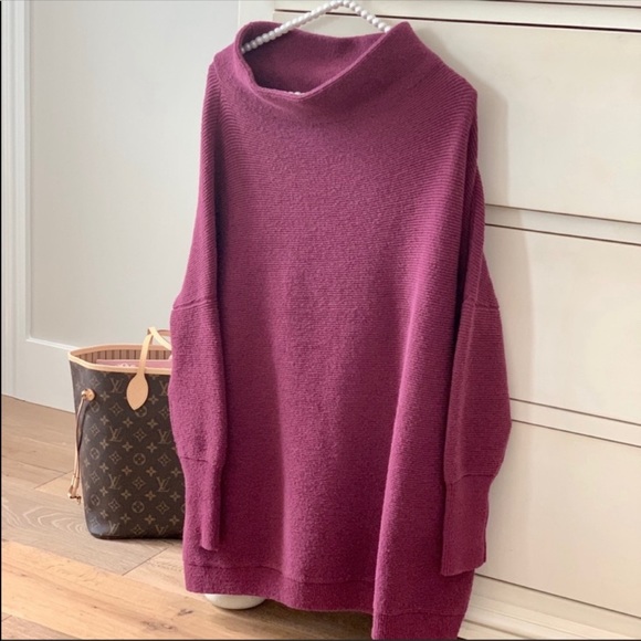 Free People Sweaters - Free People Slouchy Ottoman Tunic Plum Sweater